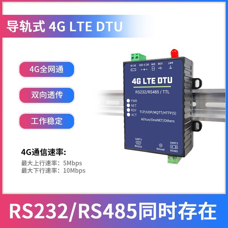 ʽ4G LTE DTUȫͨ˫͸RS232/485ݴնMQTT/UDPЭ